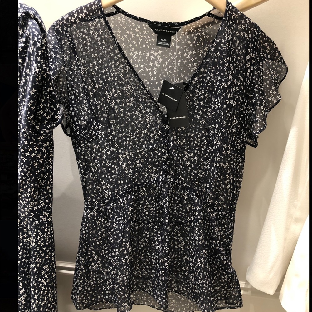 Club Monaco Silk Perdetta Blouse